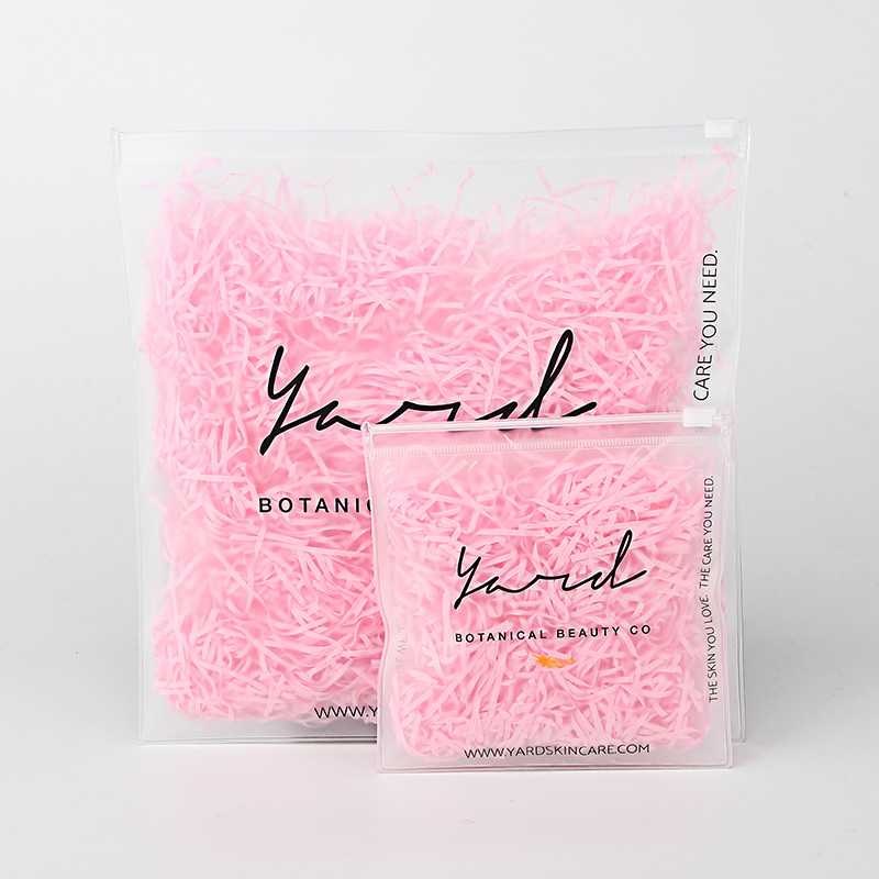 Biodegradable Custom Brand Logo Frosted Zipper Pvc Clear Travel Bags Makeup Cosmetic Bikini Slider Packaging Bag