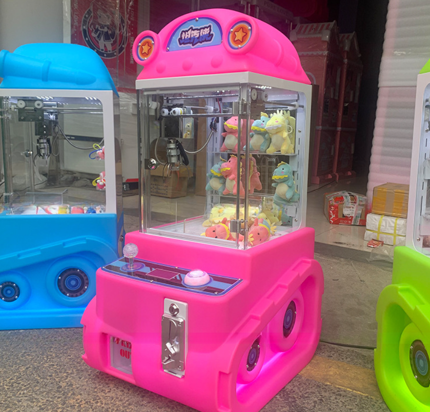 Wholesale Coin Operated Kids Crane Claw Toy Plush Prize Vending Tank Toys Claw Machine For Shopping Malls