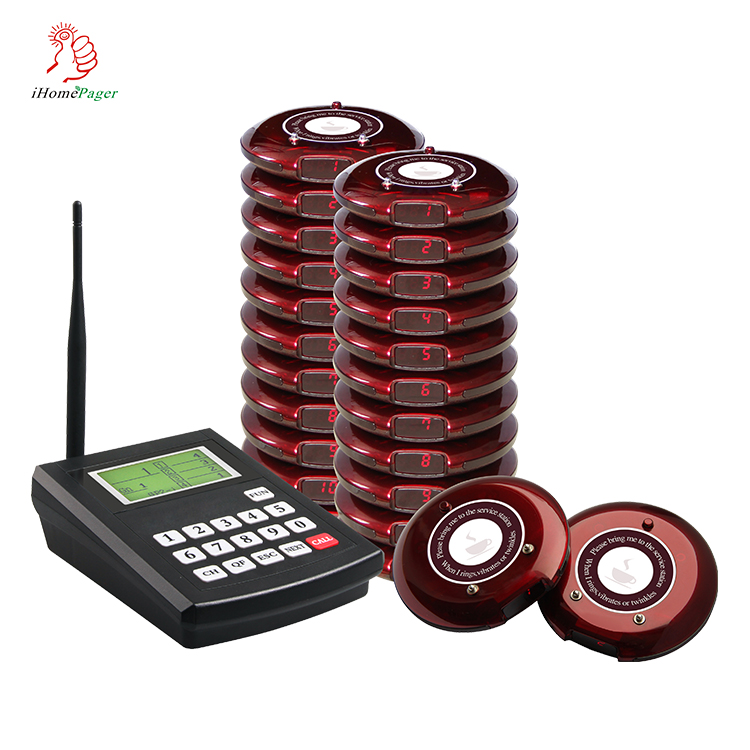 Wireless rechargeable new design long range pocsag program coaster pager system