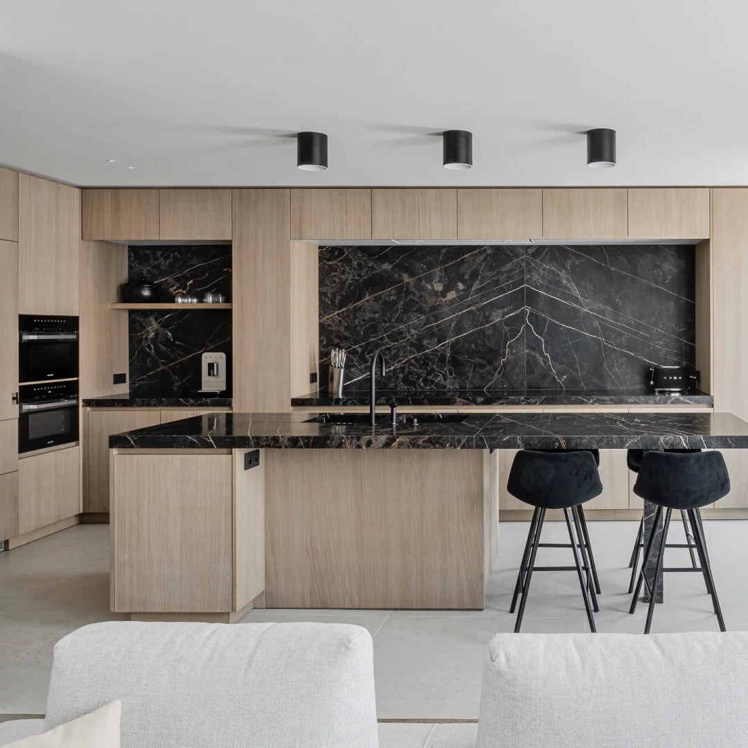 Wood Luxury Full Luxury Kitchen Cabinet Custom Modern Designs Wood Veneer Kitchen Cabinets For Villa