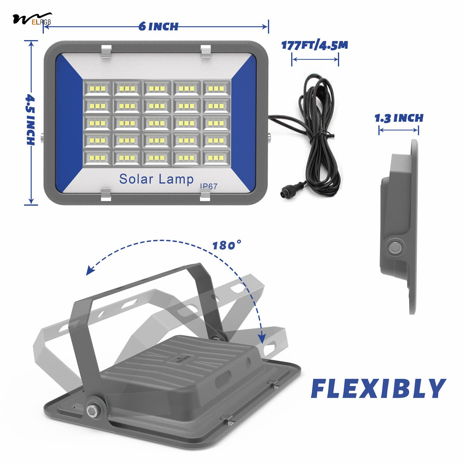 Solar Power Supply 200W Outdoor Solar Floodlight with Remote Control and IP65 Waterproof