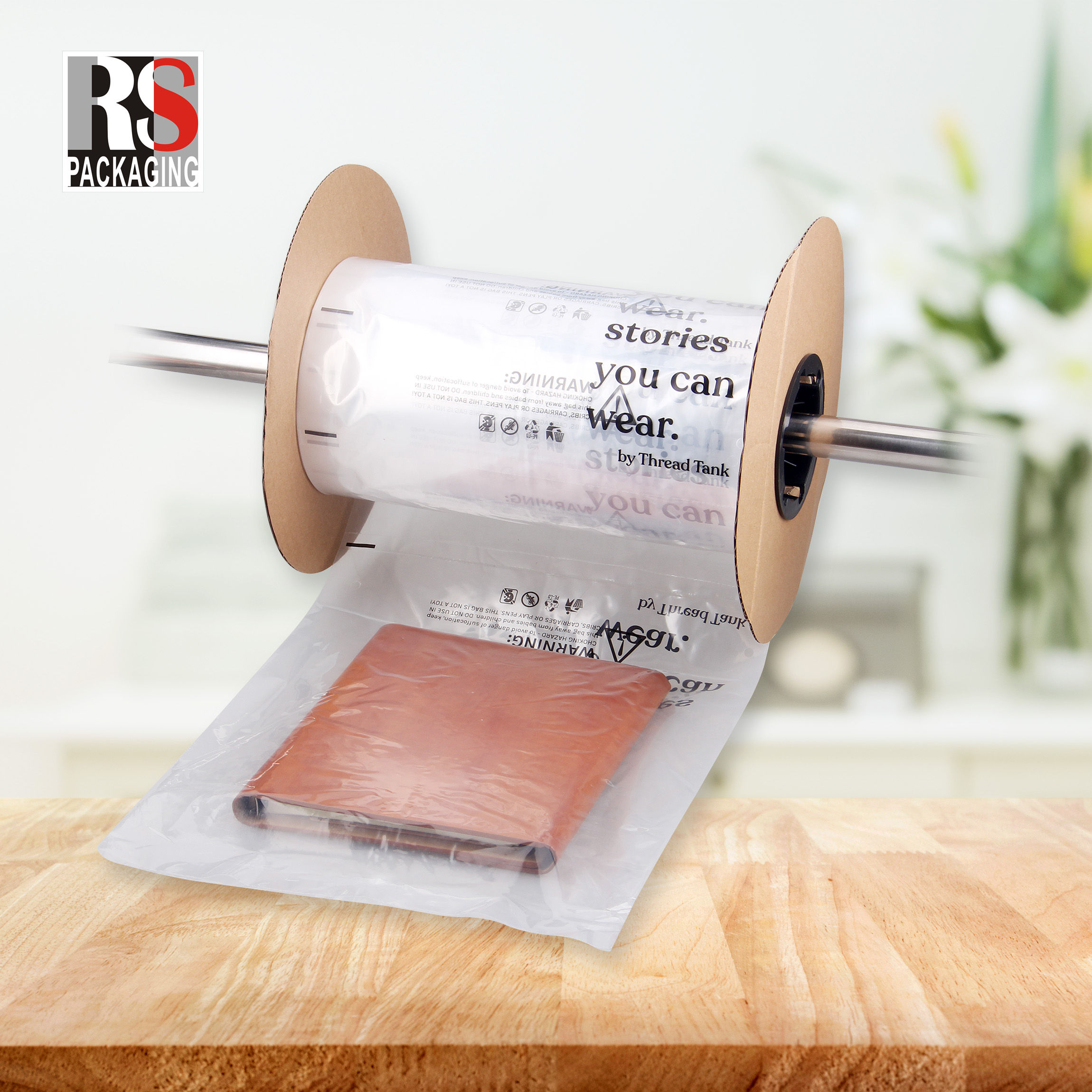 LDPE Plastic Pre Opened Auto Poly Bag Sealing Handle Heat Seal For Automatic Packaging