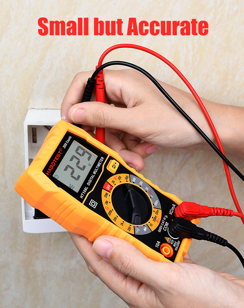 2000 Counts Handheld Digital Multimeter , 600V Portable Digital Multimeter