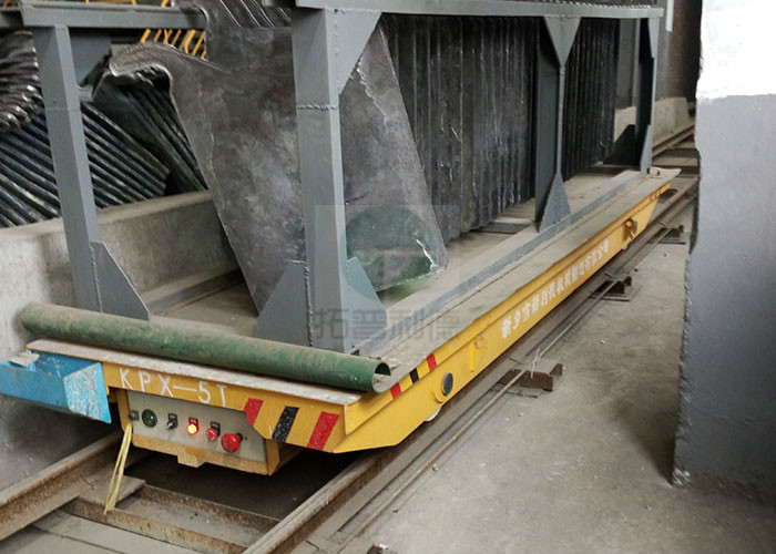 35 Ton Metallurgy Industry Motorized Steerable Rail Transport Car For Slag Scrap Handling
