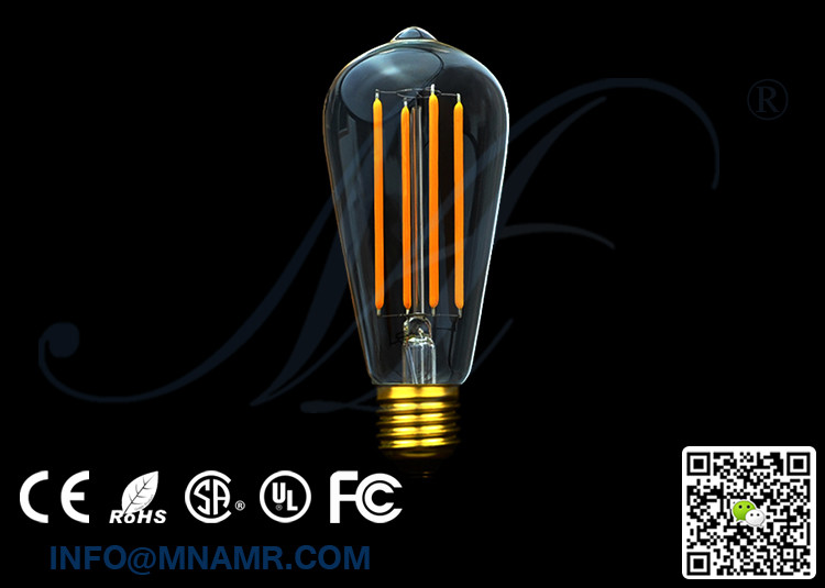 Good Quality ST58 Edison Bulb 4W E26 E27 B22 LED Glass Bulb 110v 120v 130v 220v 230v 240v Warm White Cold White