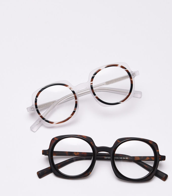 Round Upscale Acetate Frame Glasses Retro Men Women Fashionable Computer Glasses