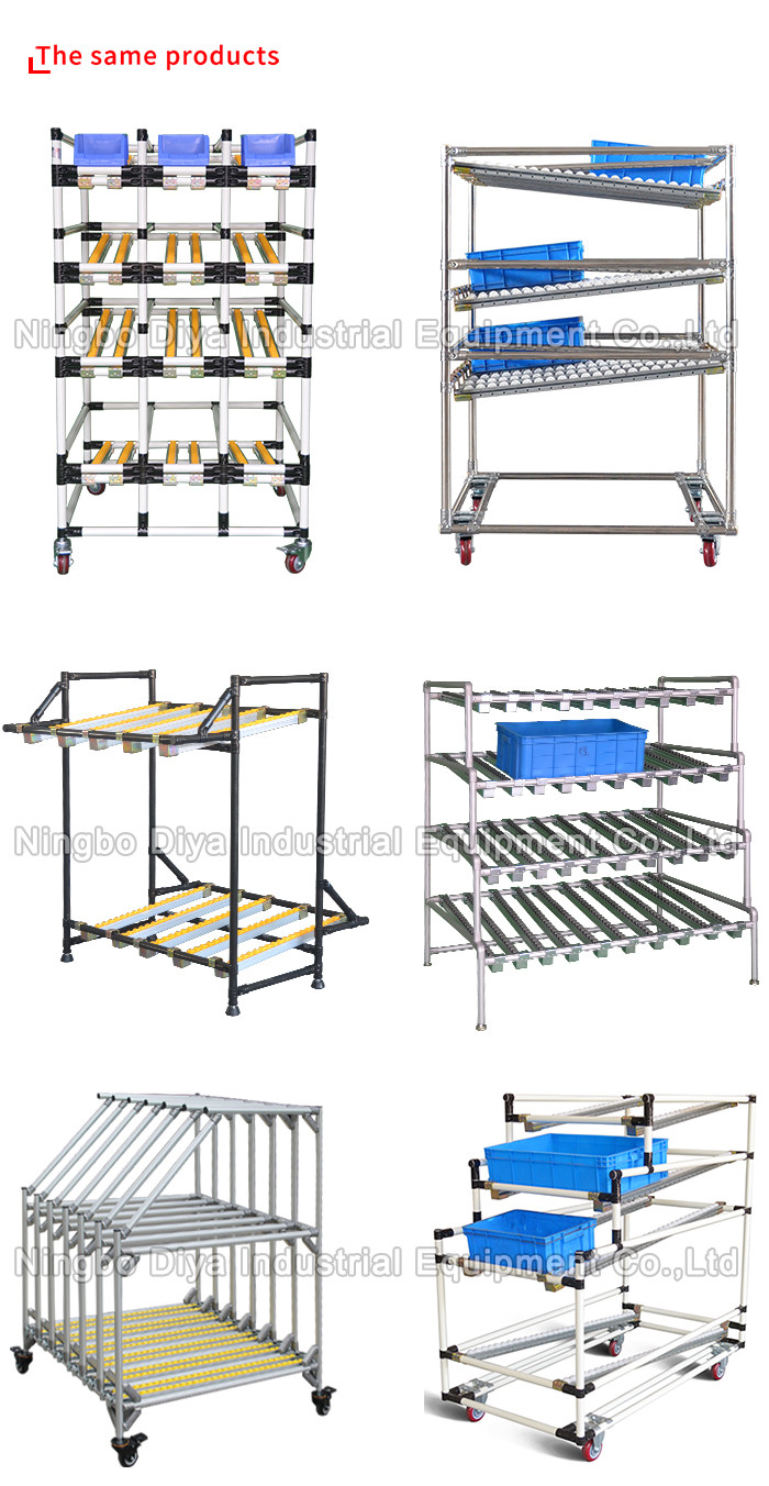 Yellow Lean Pipe Sliding Roller Track For Sliding Shelf System Conveyor