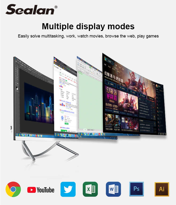 1920*1080P 27 Inch AIO PC Desktop WIFI 2.4GHz
