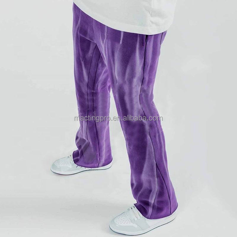 Vintage Sun Faded Washed Flare Sweatpants Men'S Anti-Pilling Cotton/Fleece Track Pants