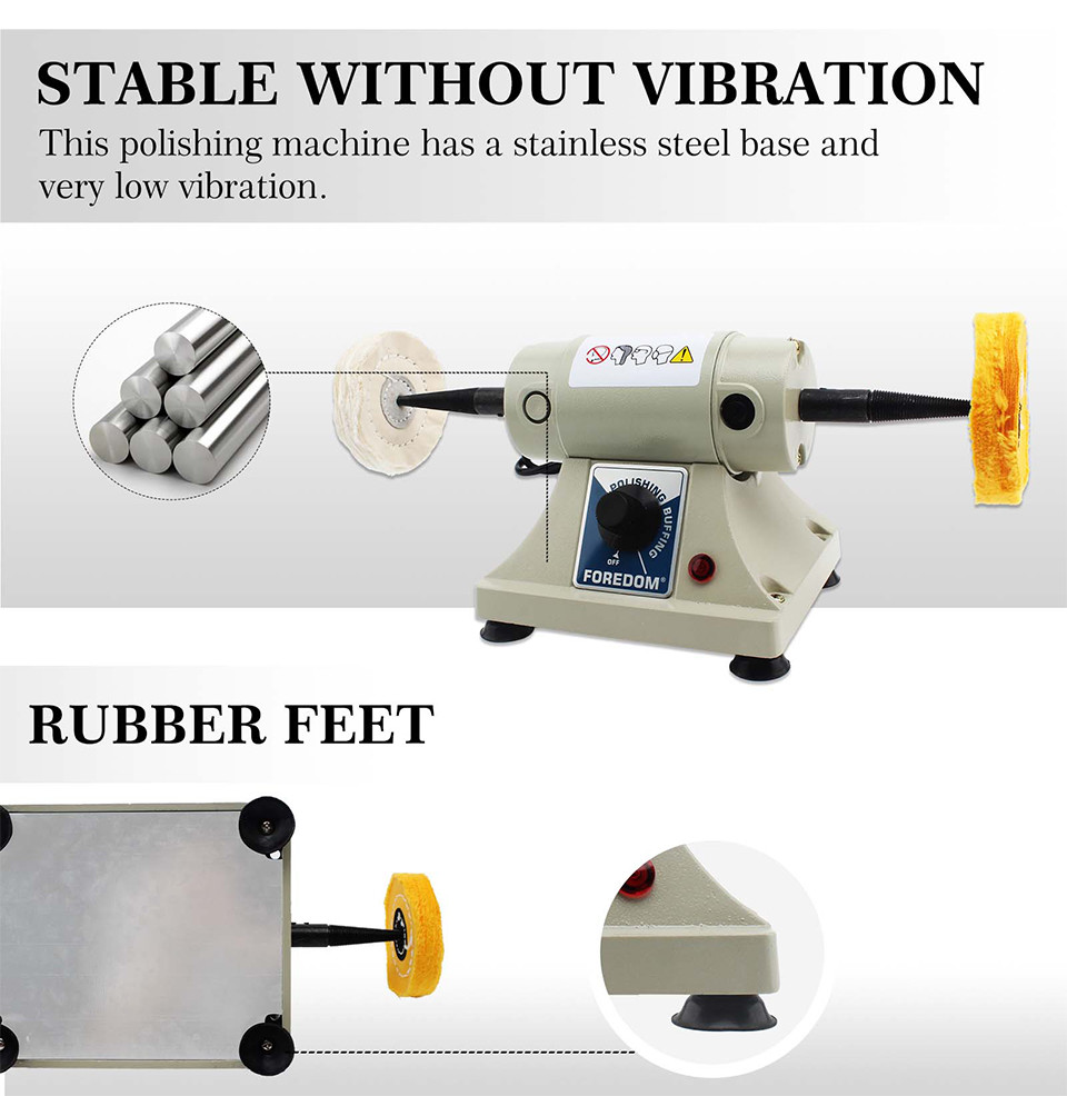 Double Head Foredom Polishing Bench Lathe Tabletop 0-7000rpm