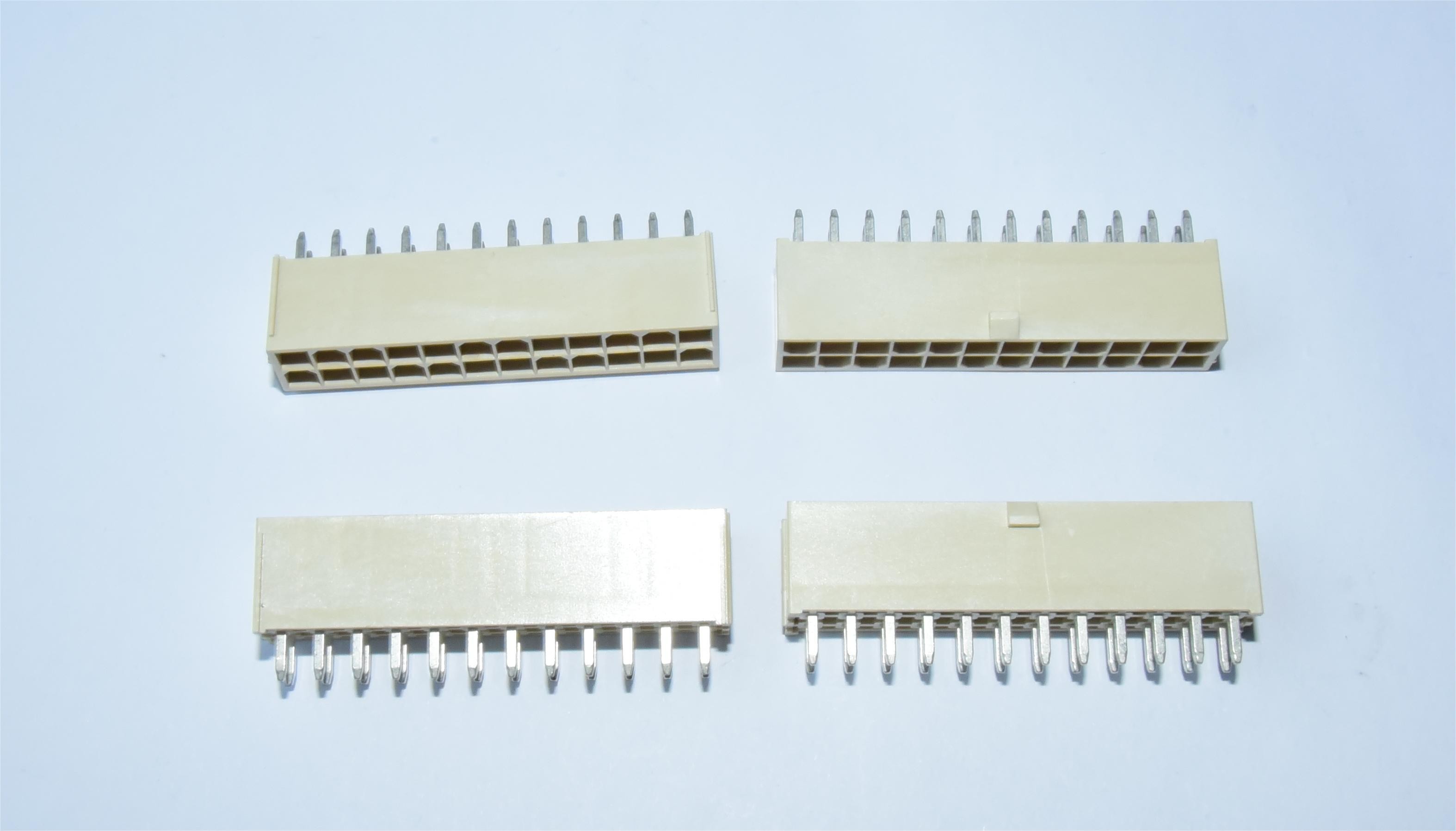 Double Row 2x12P Natural Straight Pin Header with Tin Plated Pins for High-Density Connections on PCB