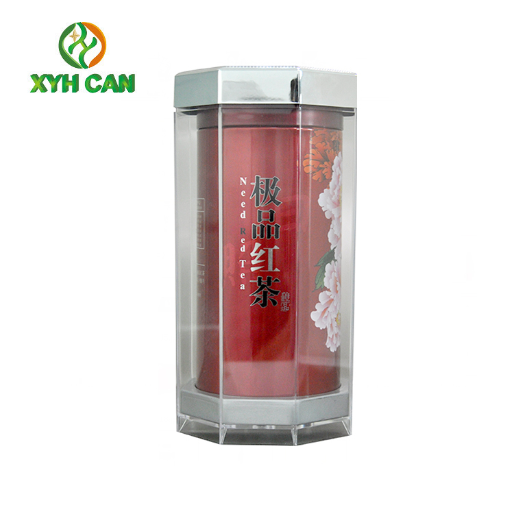 Tea Tin Can Professional Food Grade Decorative with Plastic Gift Box 99×160 MM