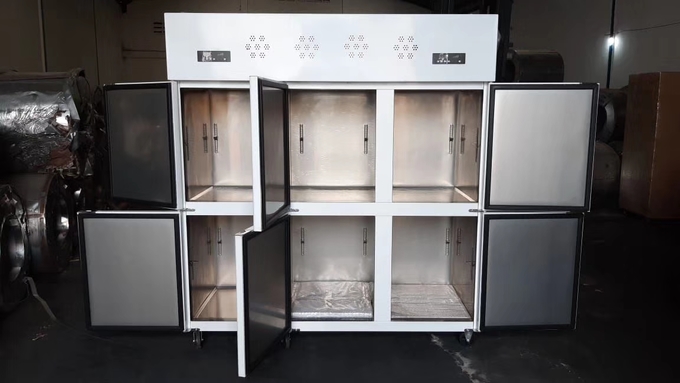 Stainless steel six door meat ice cream fresh-keeping freezer 9