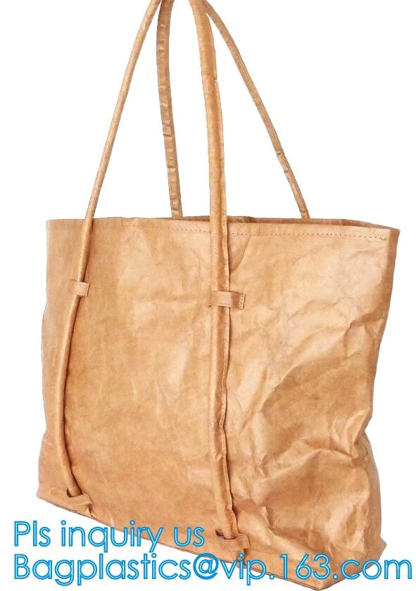 Cheap Lightweight Cheap Brown Custom Made Print Logo Water-proof Tyvek Paper Tote Shopping Bageco reusable promotion gif