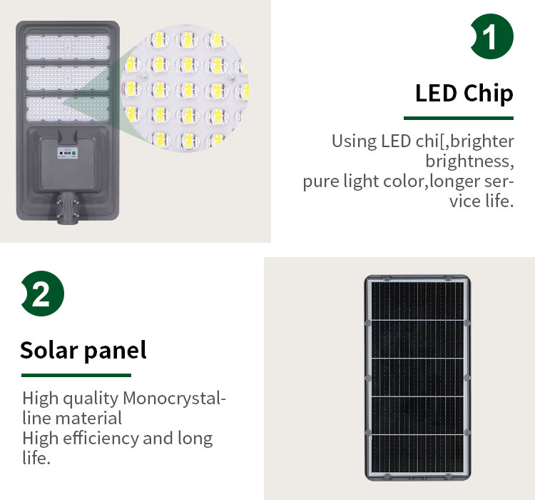 Bridgelux Lithium Solar Street Light All In One Outdoor 500w 1000w Solar LED Street Lamp