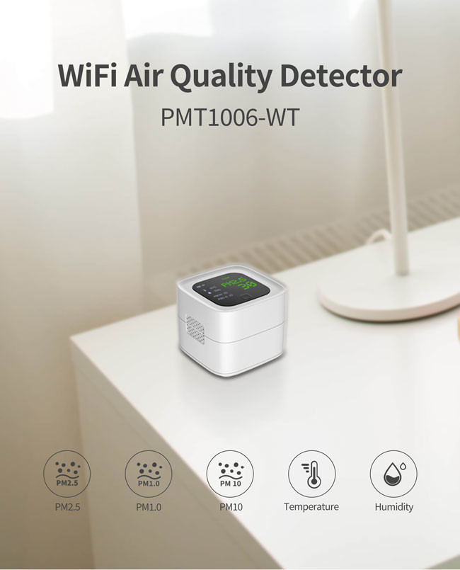 IoT Smart WiFi Air Quality Sensor 3.5W PM2.5 ROHS With LCD Display