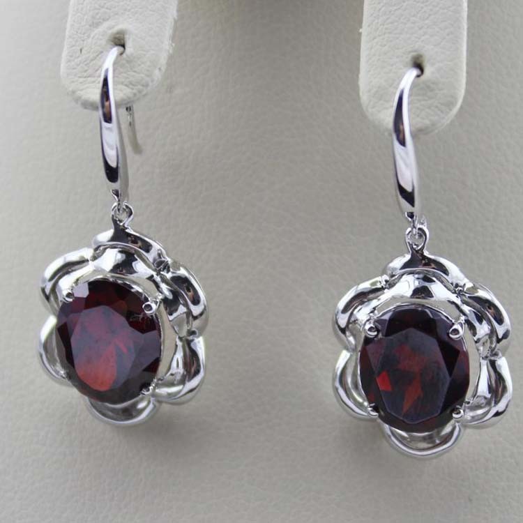925 Sterling Silver Blue Topaz Cubic Zircon Dangle Drop Earrings (PSJ06345)