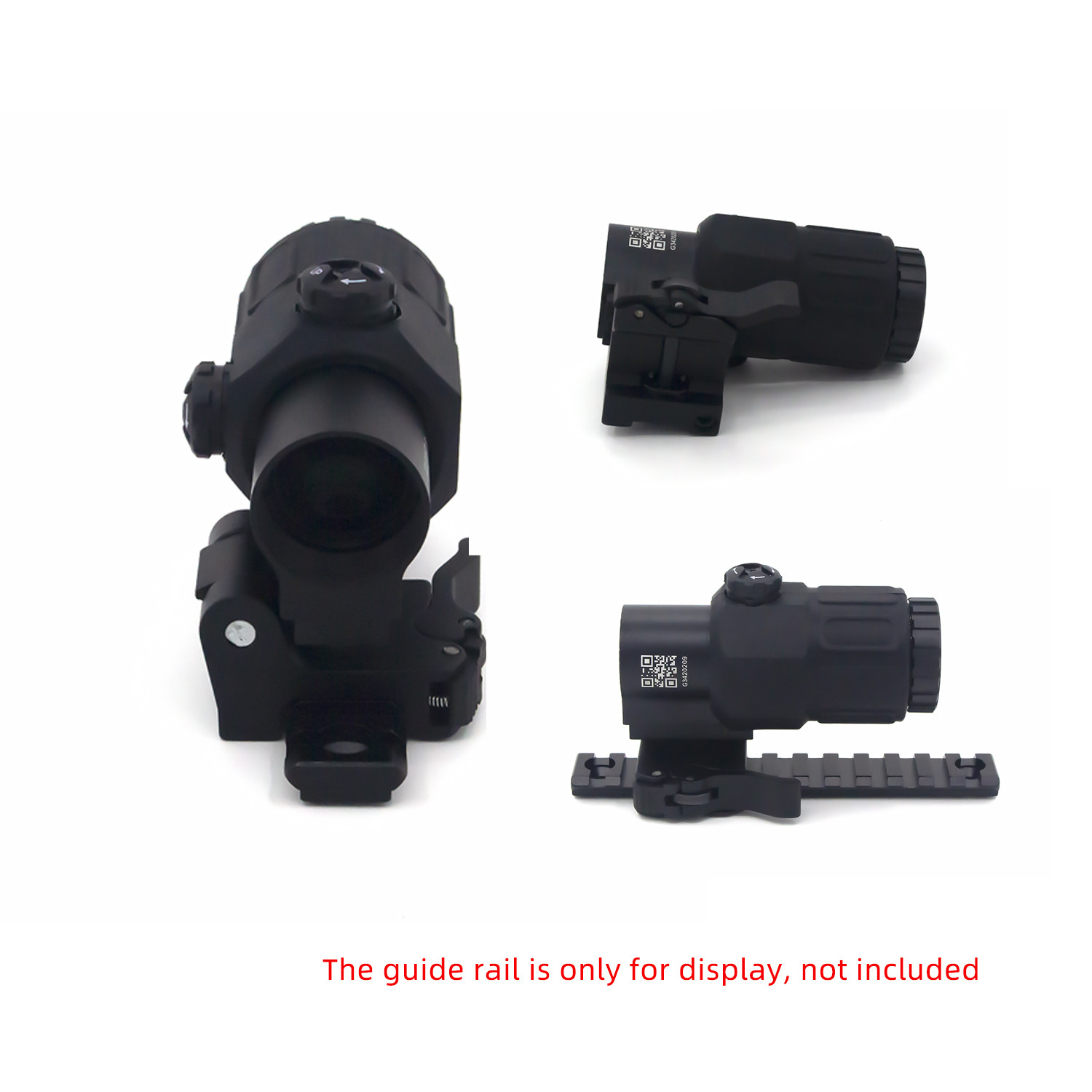 Airsoft Red Dot Reflex Sight Matt Black G33 3X Magnifier Sight QD Side