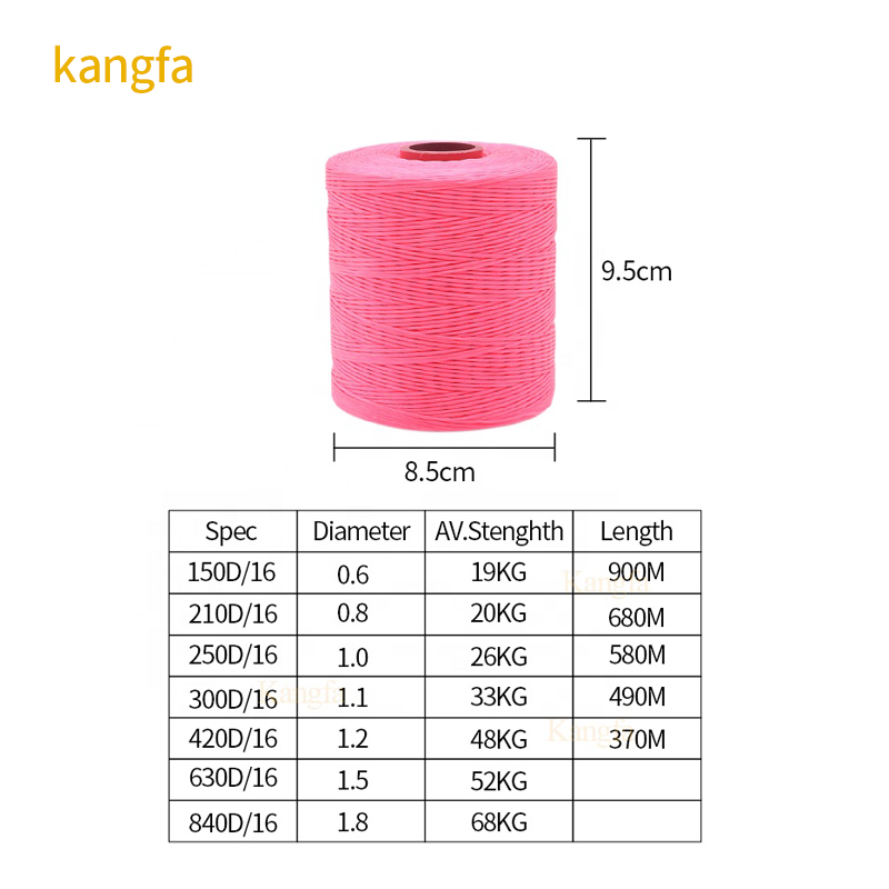 100% Polyester Nylon Waxed Thread For Sewing Shoes Dyed Color