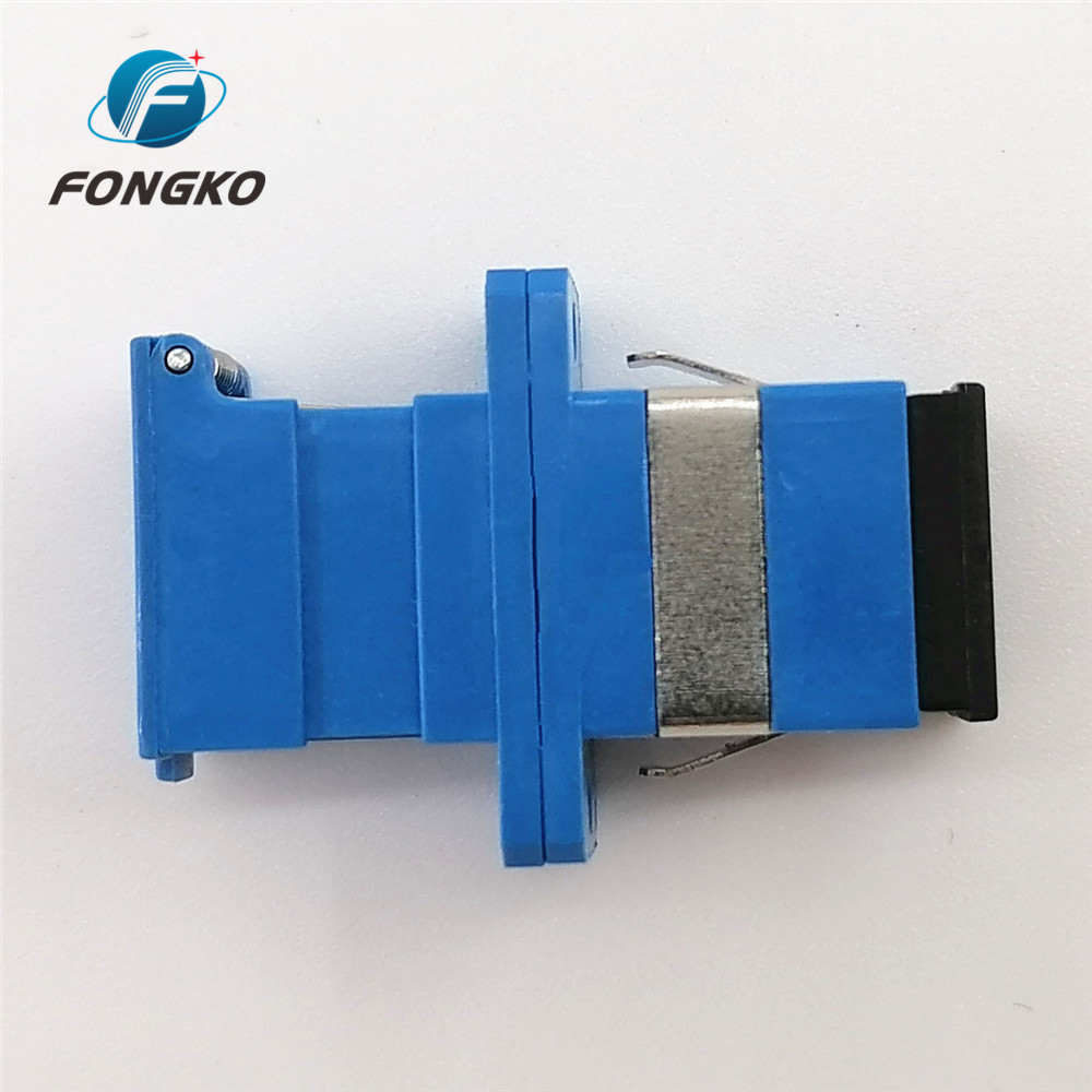SC/UPC Blue Shell Simplex Adapter With Auto Shutter SM SC Fiber Optic Adapter