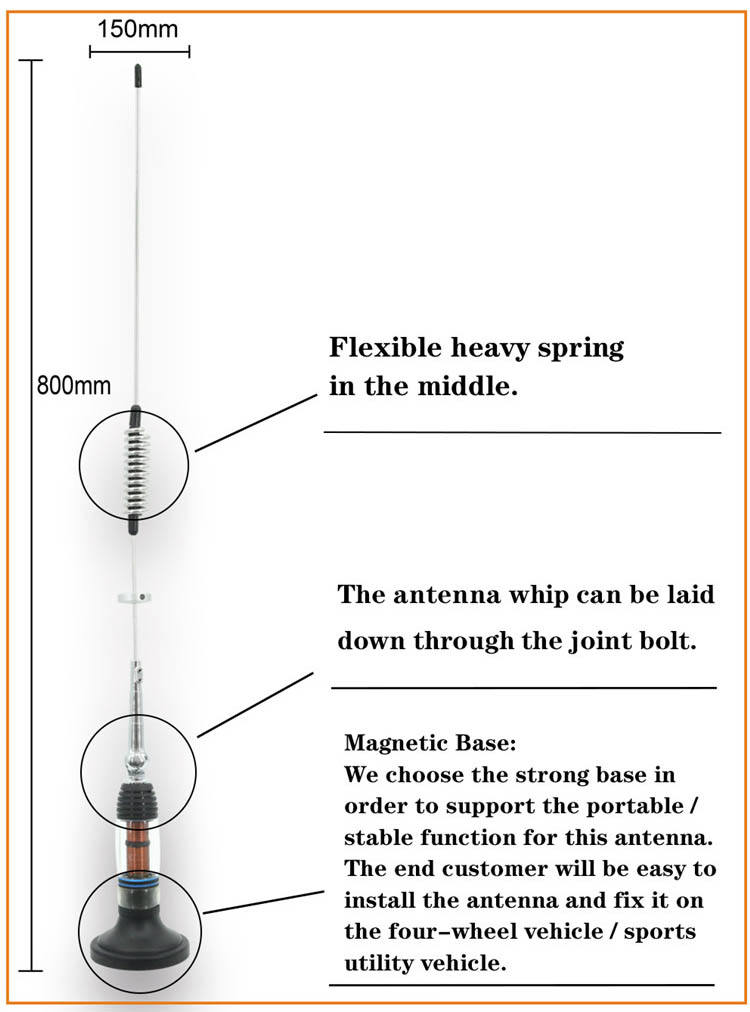 27 Mhz Radio Long Range Car Truck CB Antenna