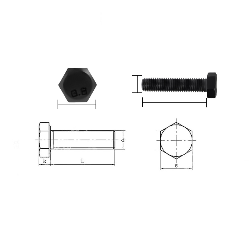 Professional Building Hex Bolts and Nuts Din933/Din931 in Customized Size for Building