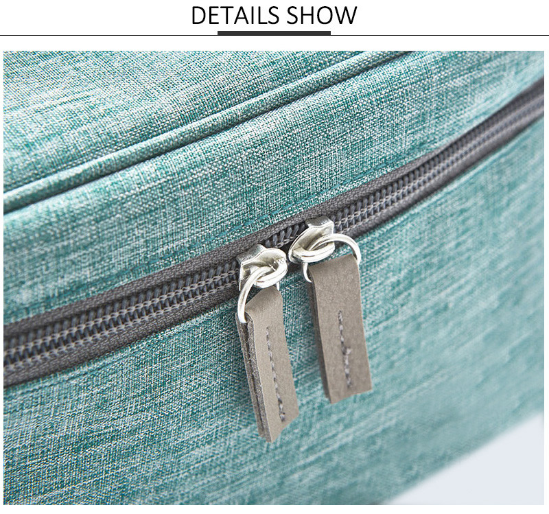 Zipper Travel Cylinder Bucket Polyester Cosmetic Bag