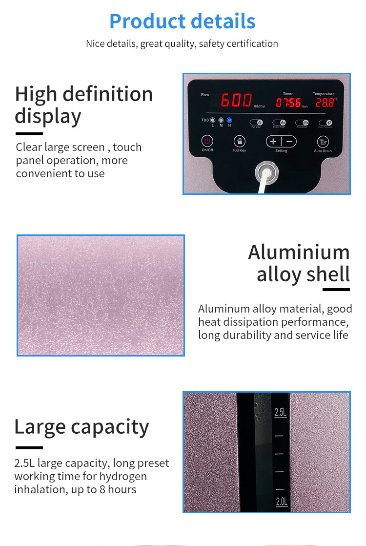 Home Nursing Hydrogen Inhalation Machine 300ml 600ml Antioxidation Anti Aging