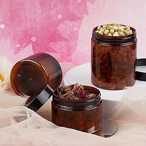 plastic amber jars 8 oz