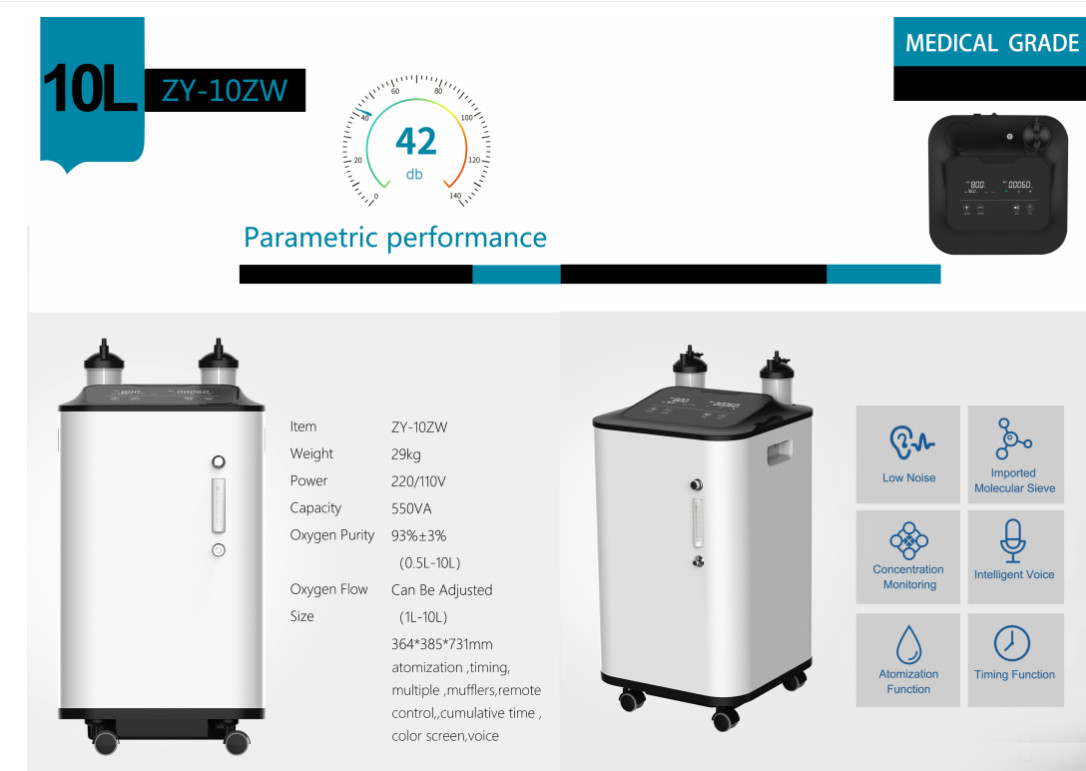 Small Purity 93% Portable O2 Concentrator 10L Class II