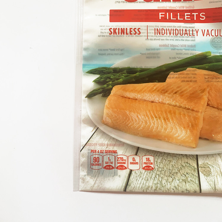 PET/PE Zipper bag Vacuum pack resealable salmon packaging pouch