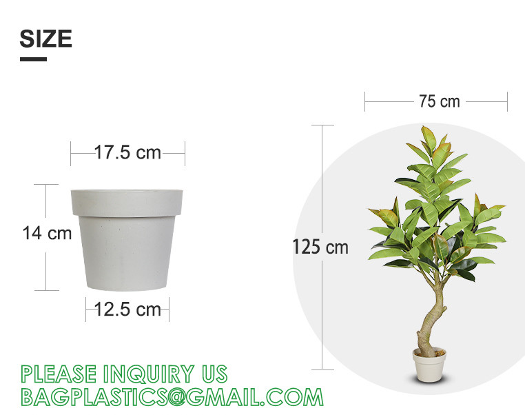 1.3m Potted Oak Tree Bonsai Faux House Plants For Home Decor Artificial Rubber Ficus Greenery Home Sets