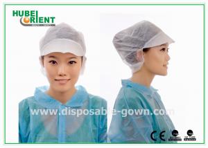 Buy cheap Non Woven White Snood Disposable Head Cap With Peak / Hairnet with Size Customized product