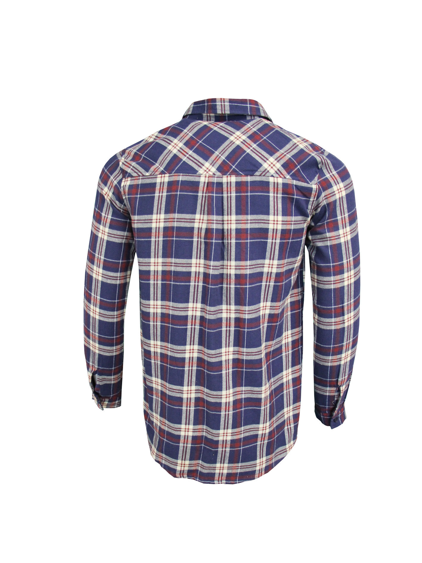 200GSM 100% Cotton Long Sleeve Checked Shirt Red And Blue Color