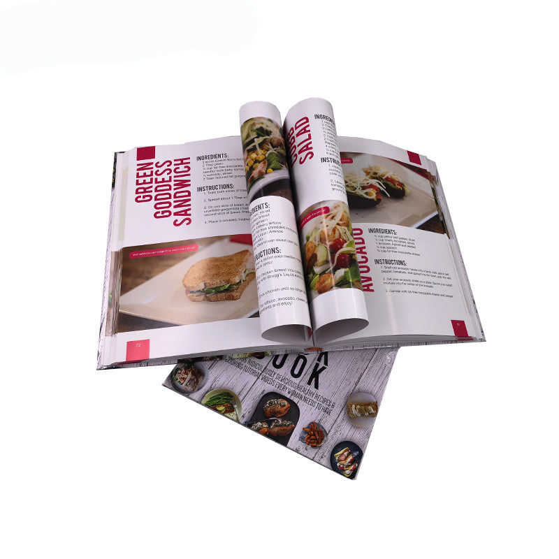 Grey Cardboard Paper Custom Cookbook Printing / Recipe Book Printing