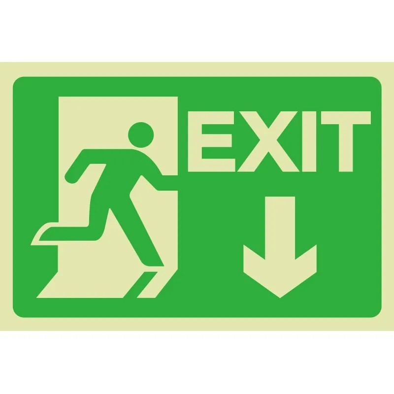 Safety Right Photoluminescent Signs Signs Glow In The Dark Exit Lights
