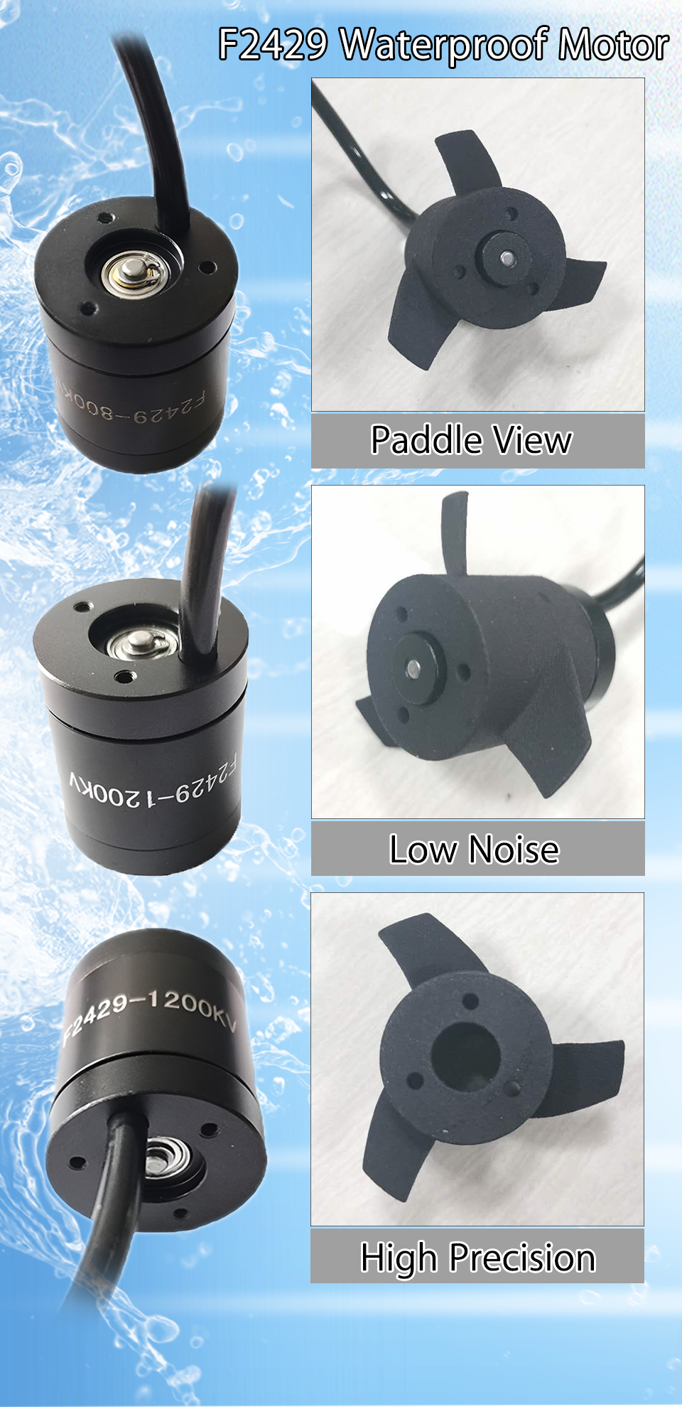 800KV Waterproof Electric Motor DC Brushless Motor For Marine Pool Cleaning
