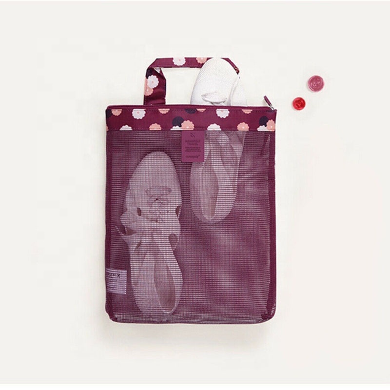 Durable Mesh Tote Beach Bag High Capacity 28*23*5.5cm Tear Resistant