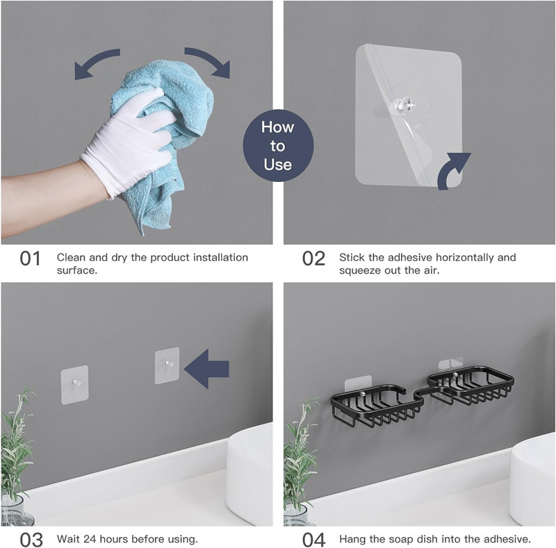Wall Mounted Rust Proof Metal Self Draining Soap Tray Soap Dish for Shower