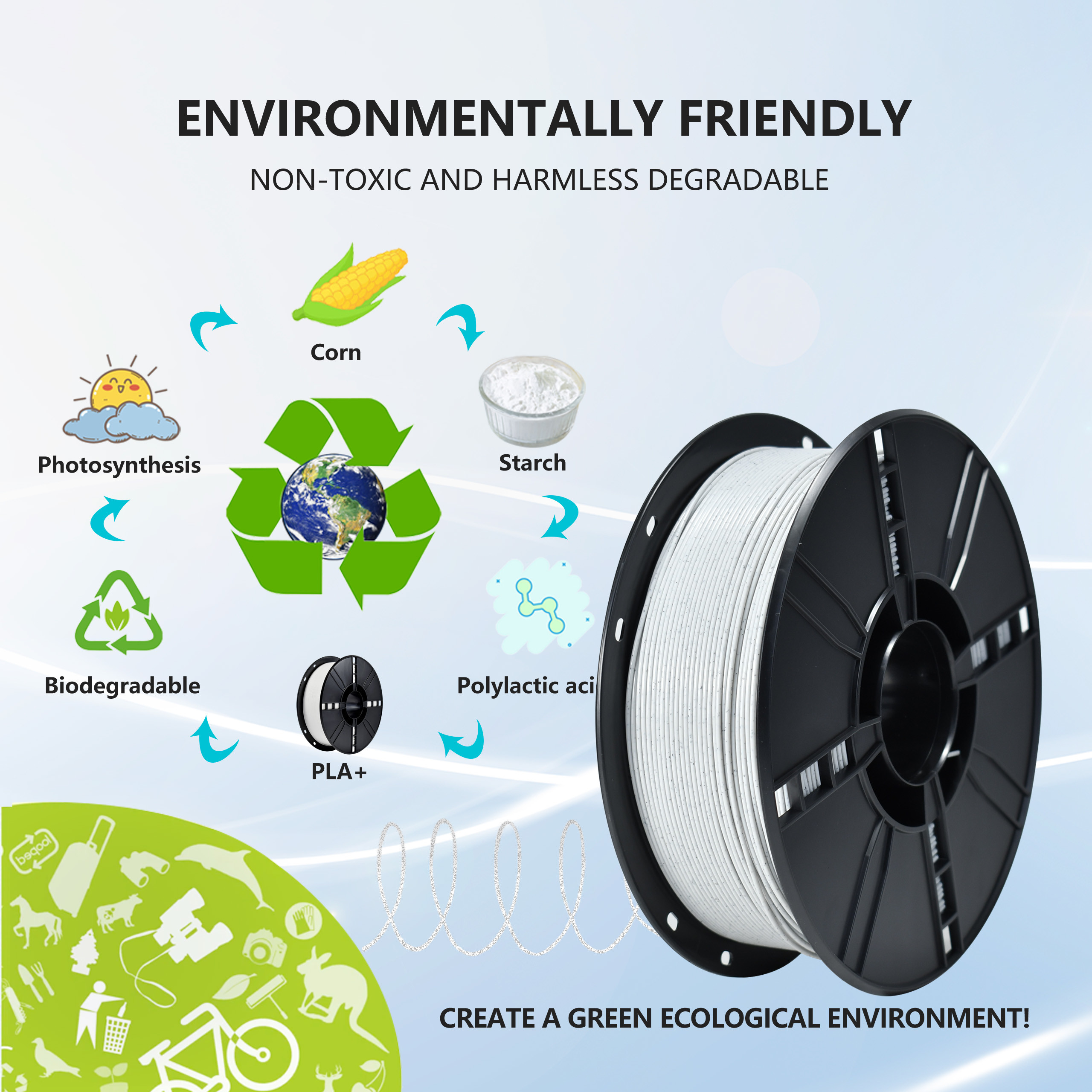 Marble White Filament PLA 1kg 1.75mm 3d Printer Filament For 3d Printer