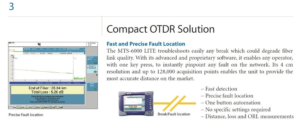 jdsu viavi OTDR Testing Machine , 50W MTS 6000 OTDR handheld