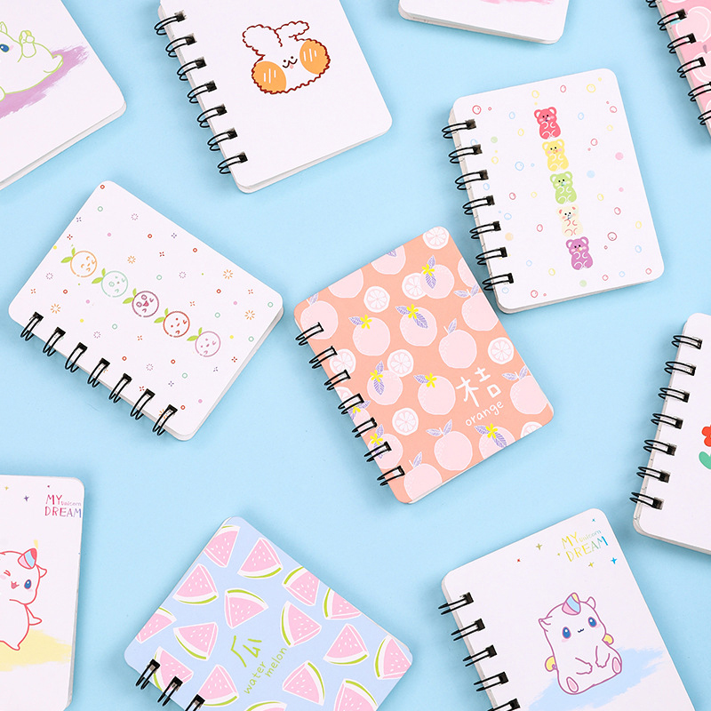 Hardcover Spiral Bound Unlined Notebook A6 Size Multi Color 80 Sheets