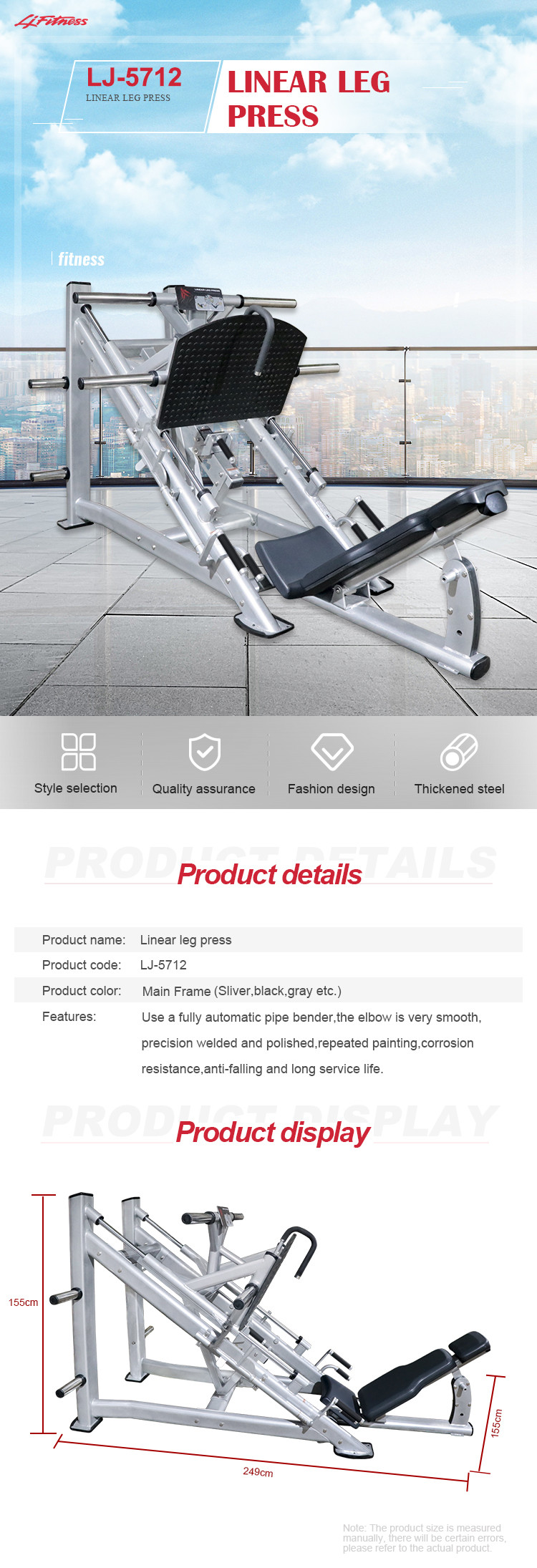 Body Exercise Full Gym Equipment Online Linear Leg Press Machine