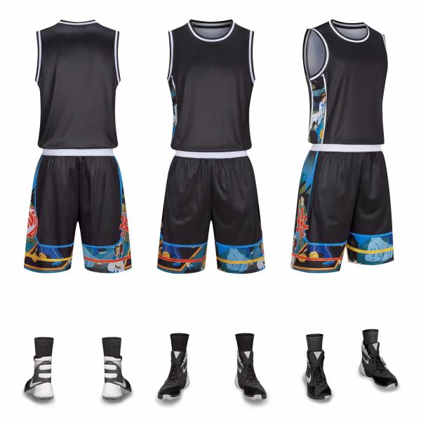 Custom Polyester Material Uniforms Quick-drying Youth Basketball Uniforms men kids unisex basketball set