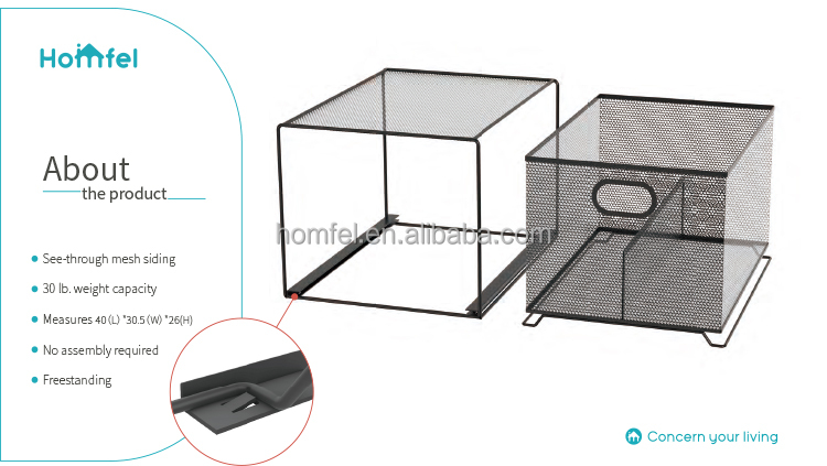 Black Stacking Wire Mesh Home Storage Baskets For Neatening And Organization