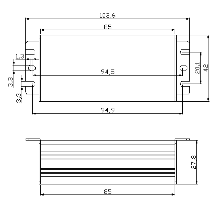 T5 Isolated Constant Current LED Driver IP65 , 20 W LED Tube Driver
