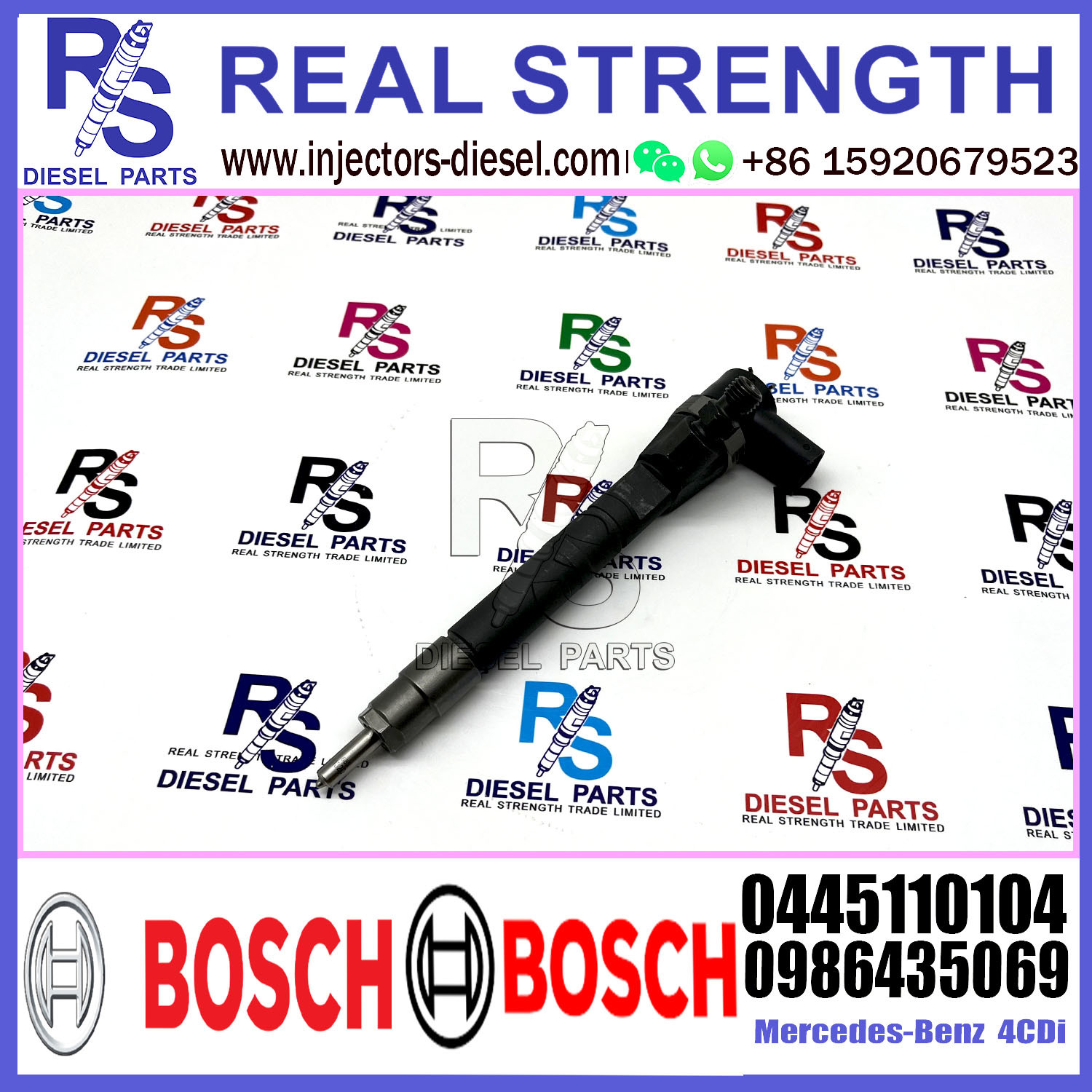 Diesel Fuel Common Rail Injector 0445110104 0445110103 0986435043 0986435069 For Mercedes-Benz 4CDI Engine