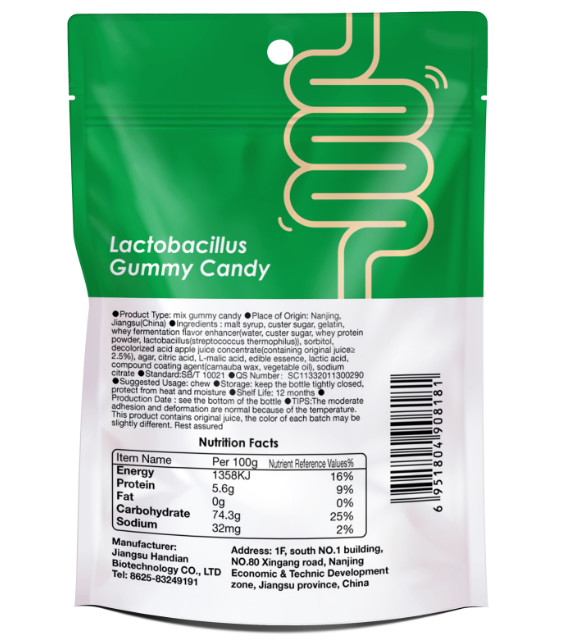 Probiotics Pectin Gummy Candy Hexagon Shaped Promotes Cell Division