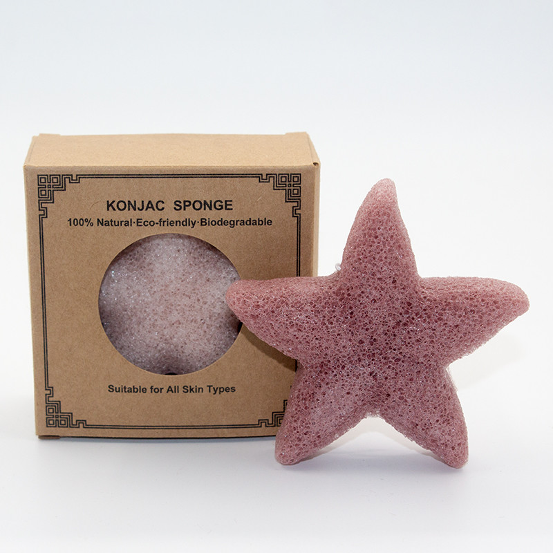 Biodegradable Red Clay Konjac Sponge Makeup Remover Sponge Reusable
