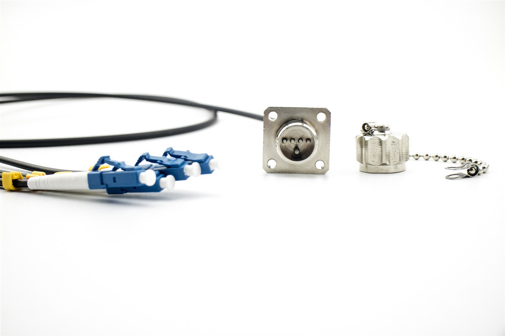 4 Core Fiber Cable Assembly ODC Plug / Socket To LC/UPC For Railway Signal Control